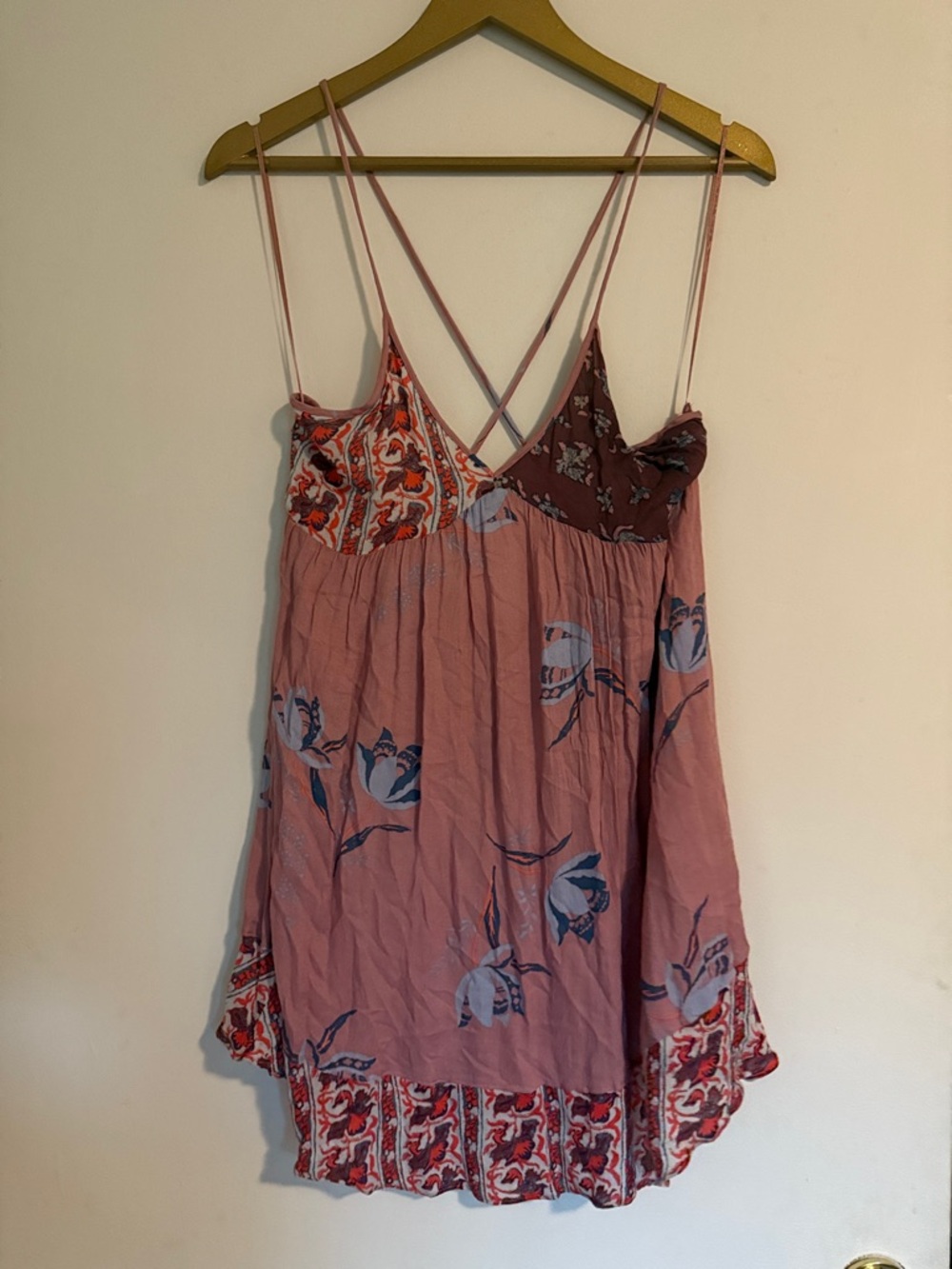 Free People Pink Floral Mini Dress